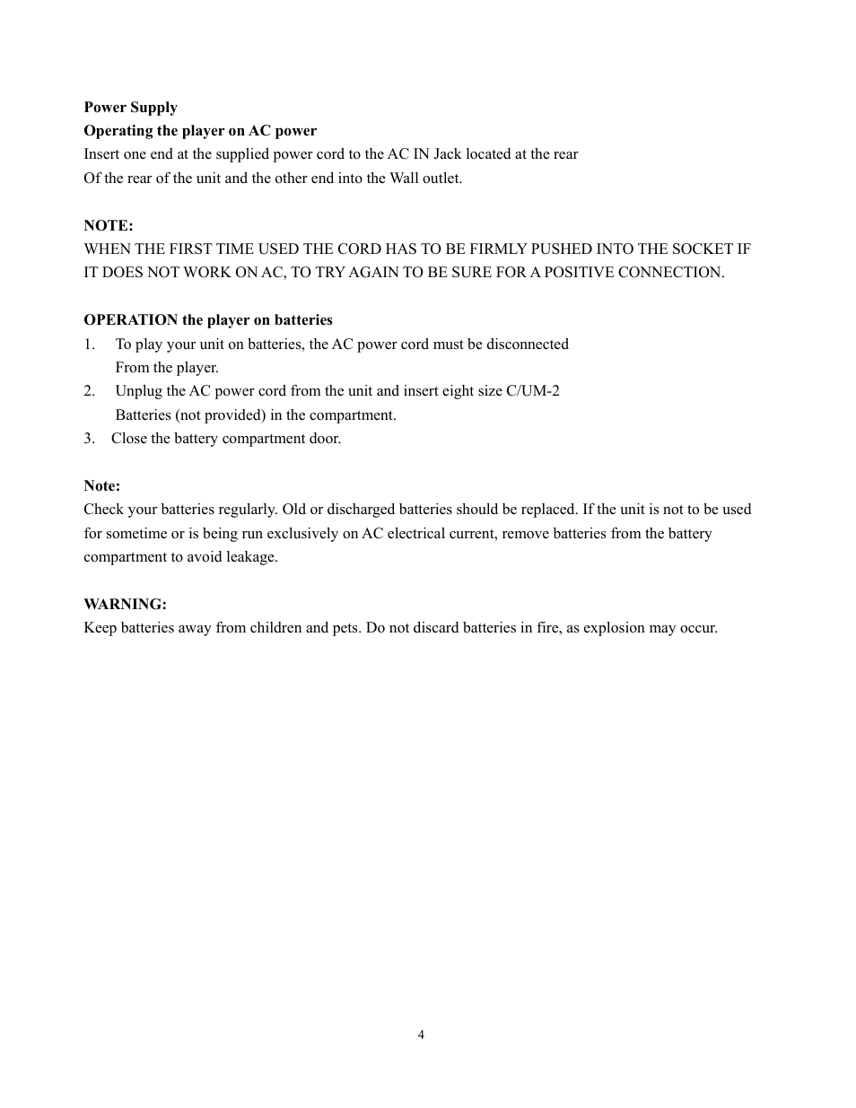 Curtis RCD951 User Manual | Page 4 / 10