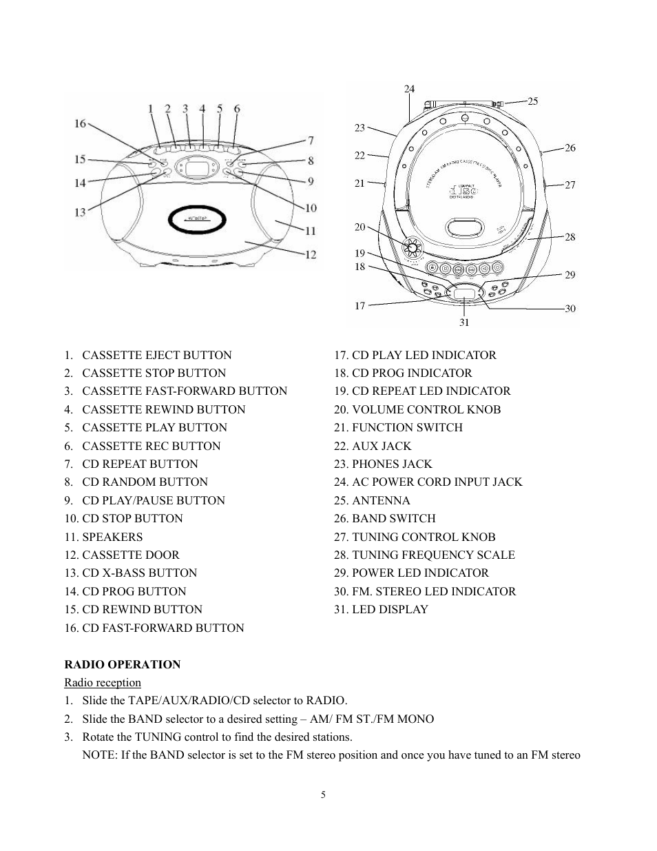 Curtis RCD951 User Manual | Page 5 / 10