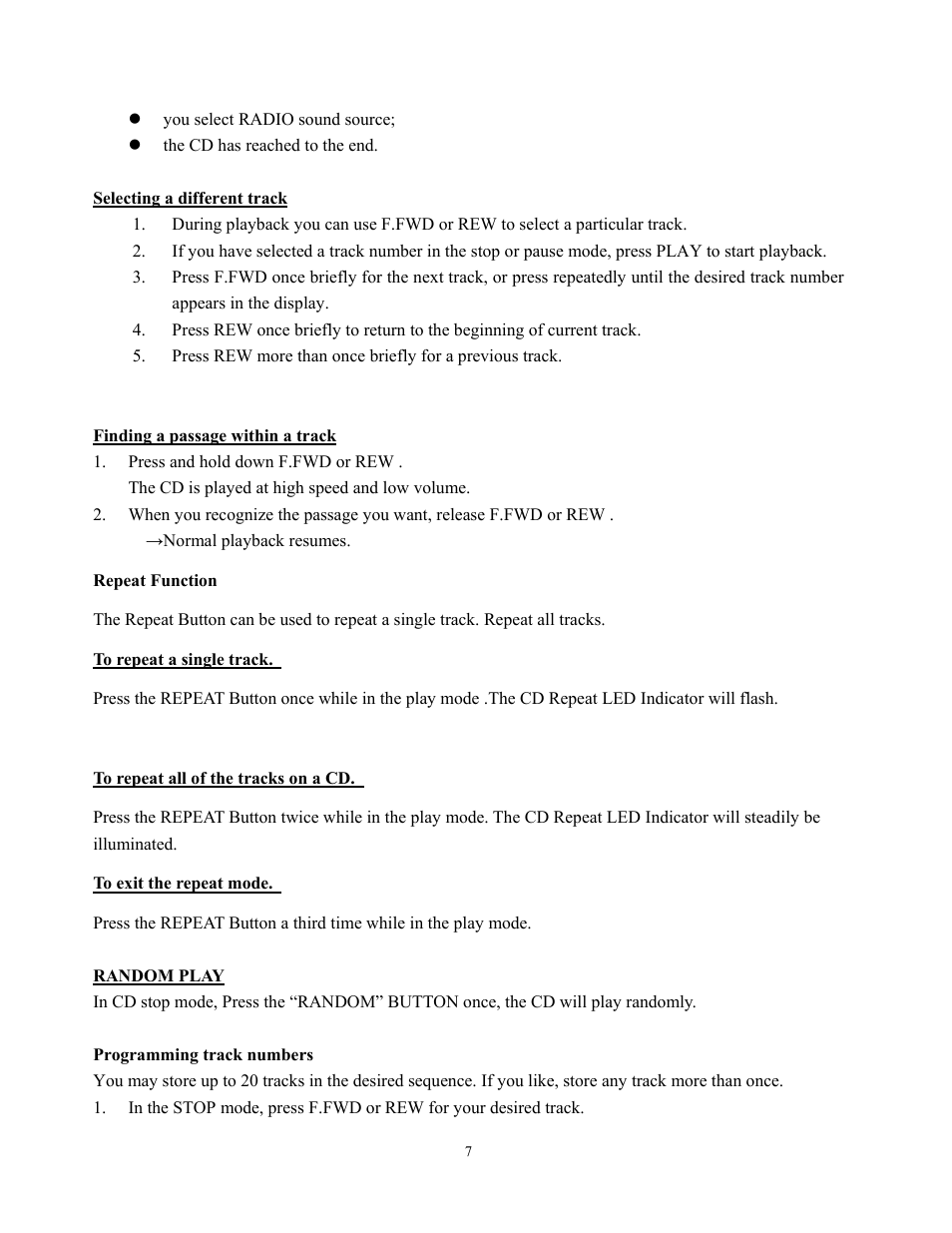 Curtis RCD951 User Manual | Page 7 / 10