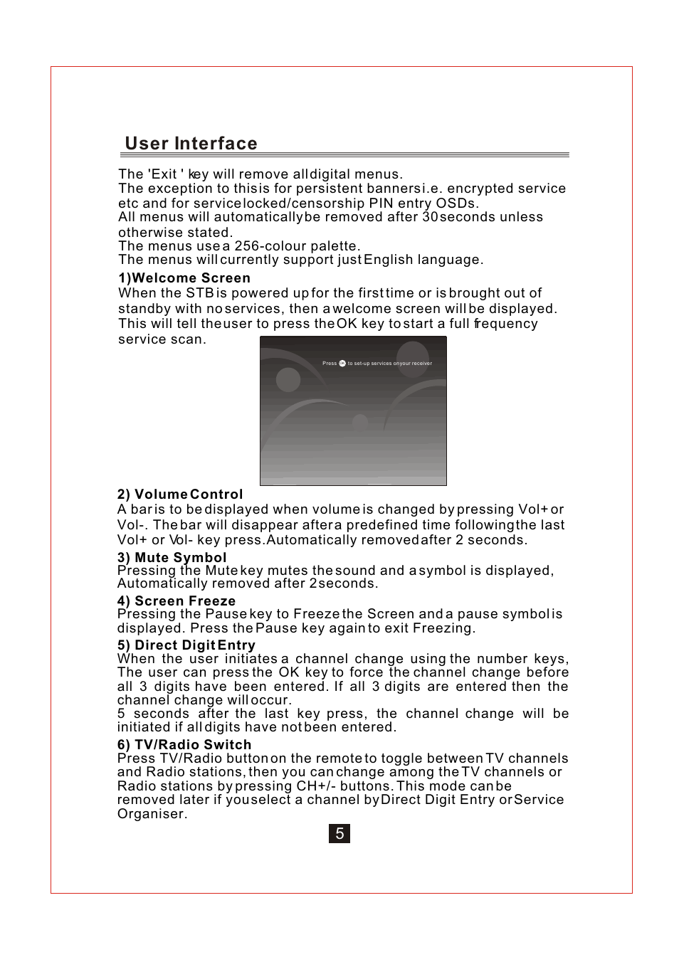 Ò³ãæ 9, User interface | Curtis DVB102UK User Manual | Page 9 / 29