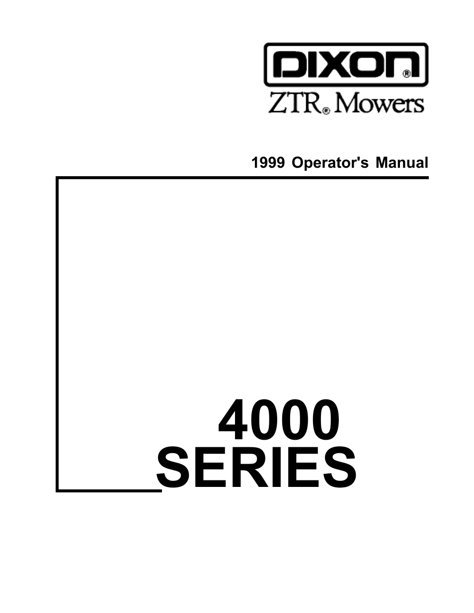 Dixon 8950-598 User Manual | 39 pages