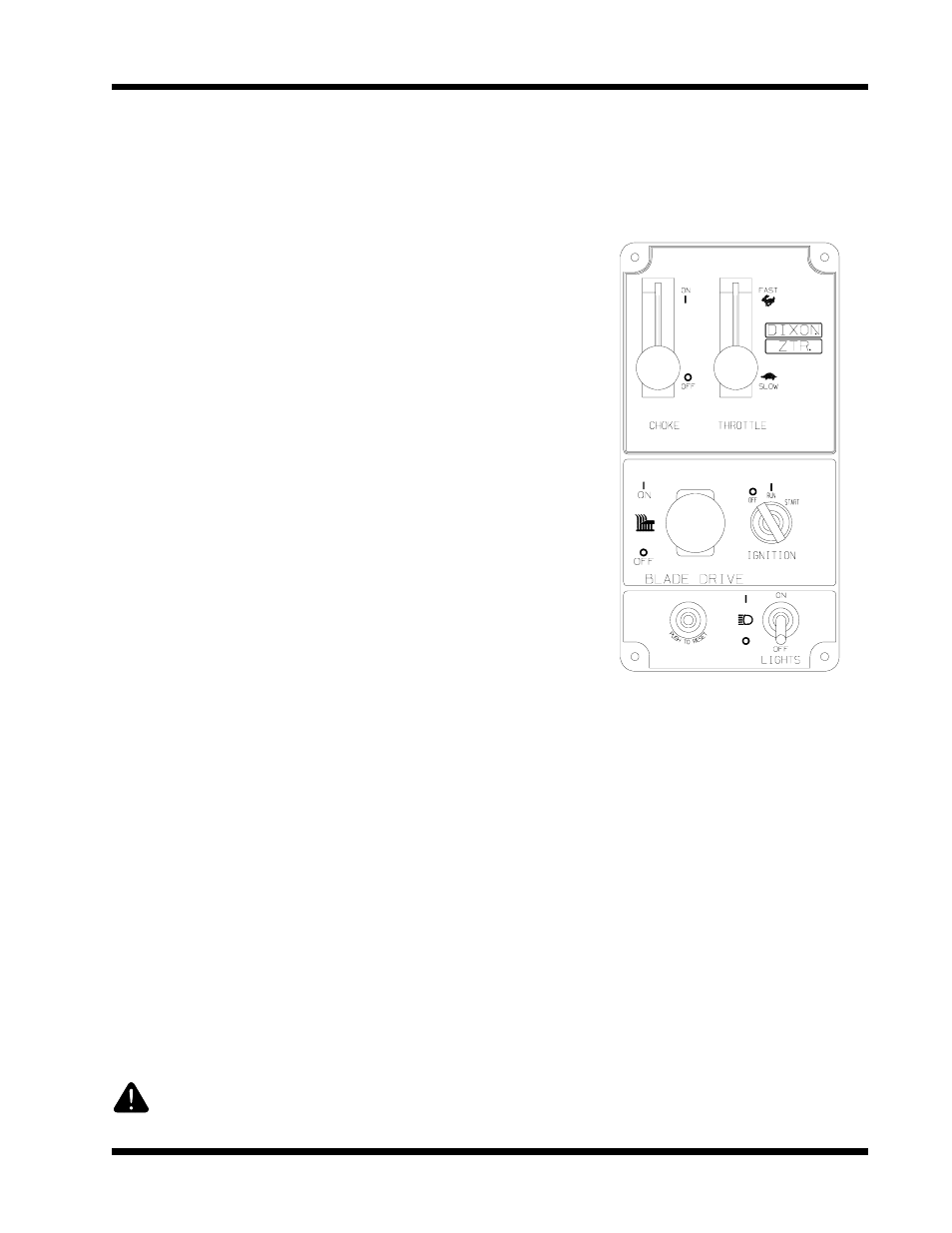 Operation instructions, Starting instructions, Caution | Dixon ZTR 5425 User Manual | Page 21 / 49