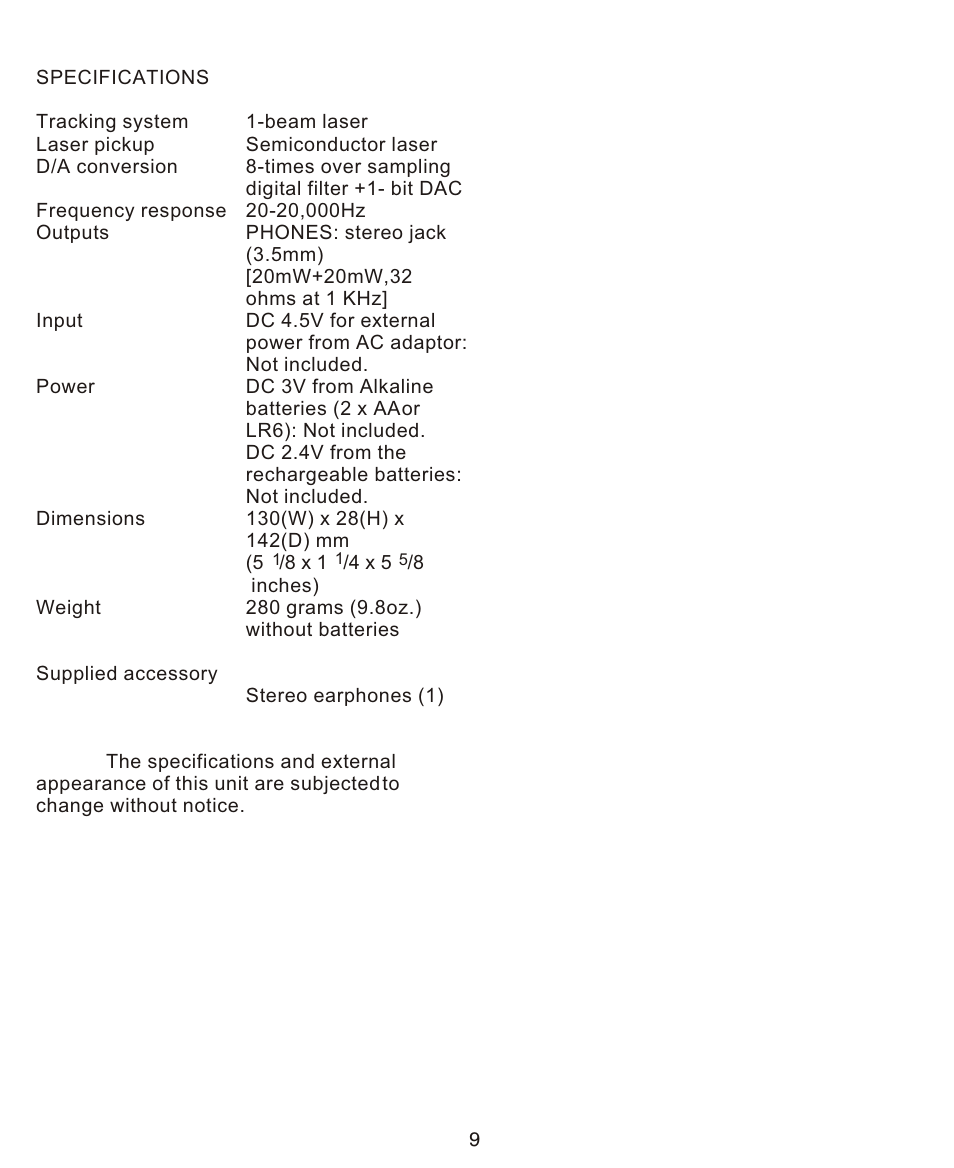 Curtis CDMP364 User Manual | Page 10 / 11