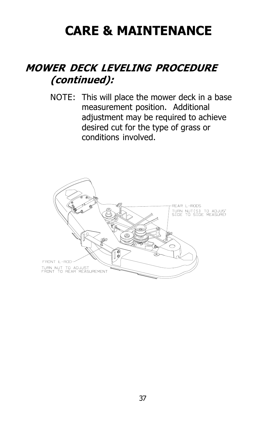 Care & maintenance | Dixon SPEEDZTR User Manual | Page 37 / 48