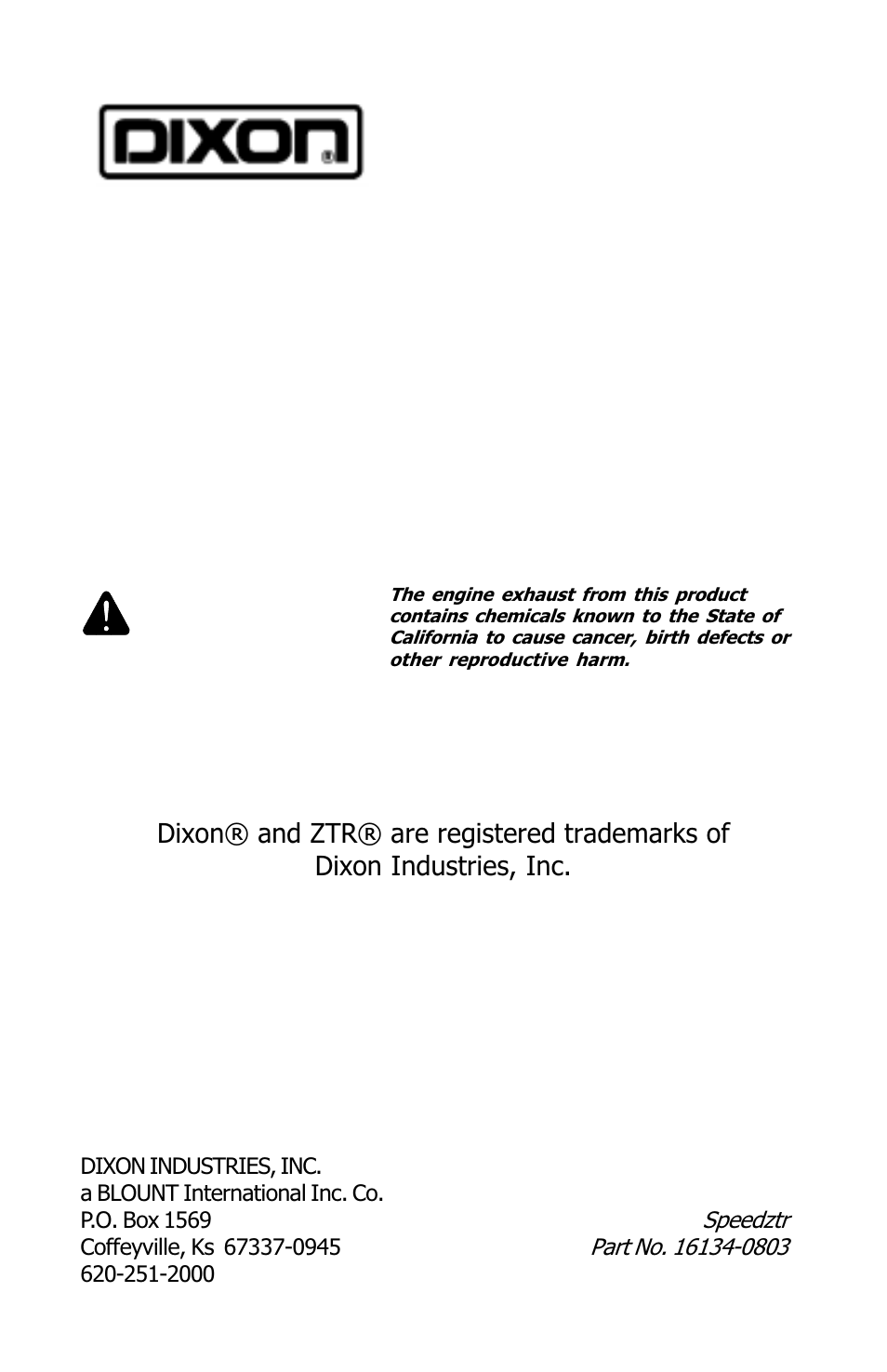 Ztr®mowers | Dixon SPEEDZTR User Manual | Page 48 / 48