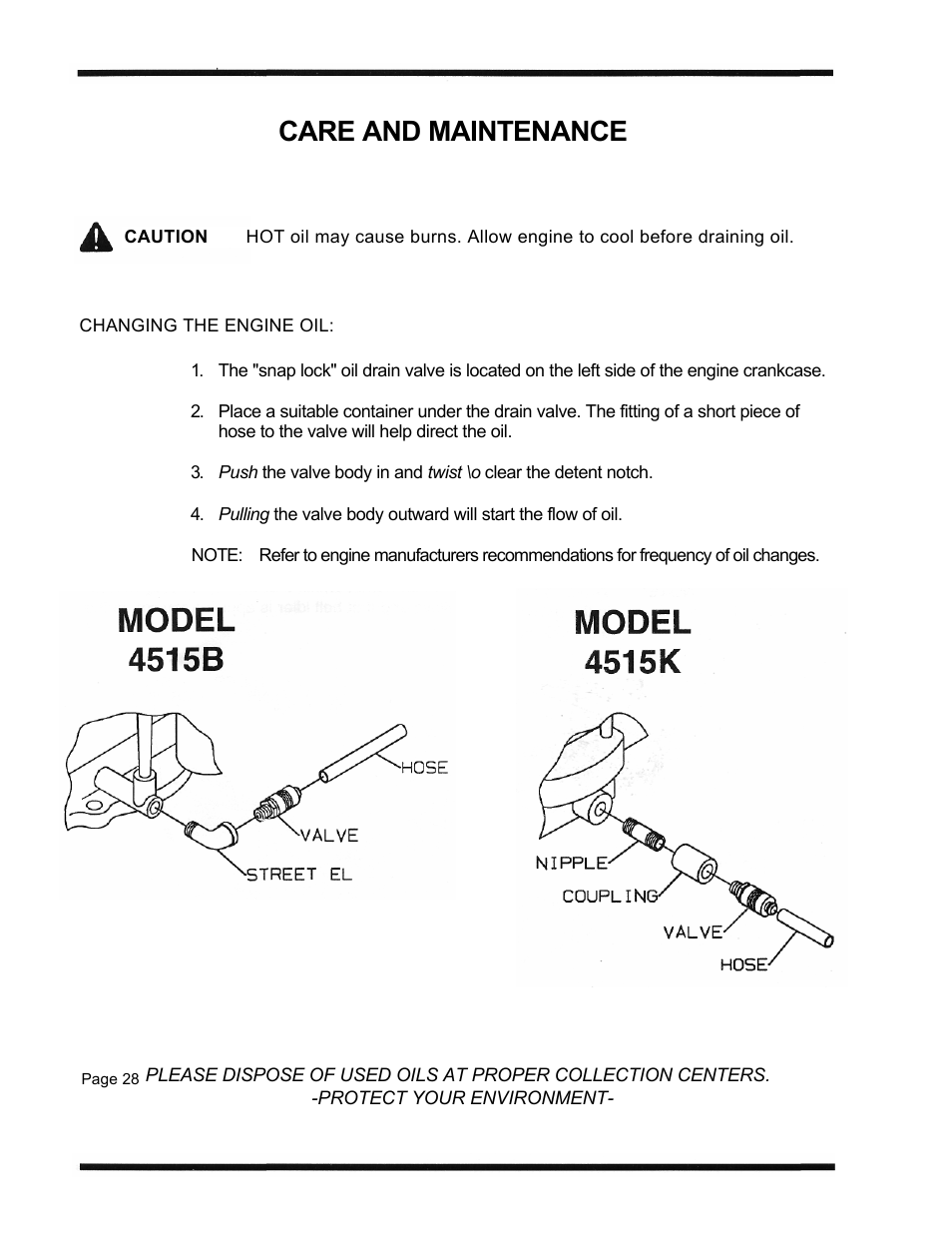 Care and maintenance | Dixon 1998 User Manual | Page 31 / 39