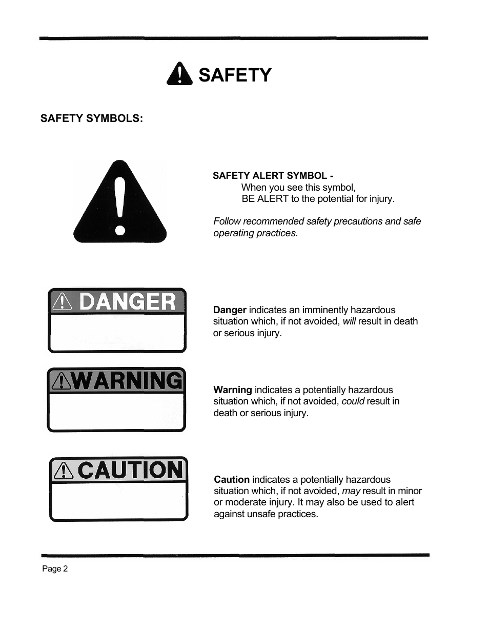 Safety | Dixon 1998 User Manual | Page 5 / 39