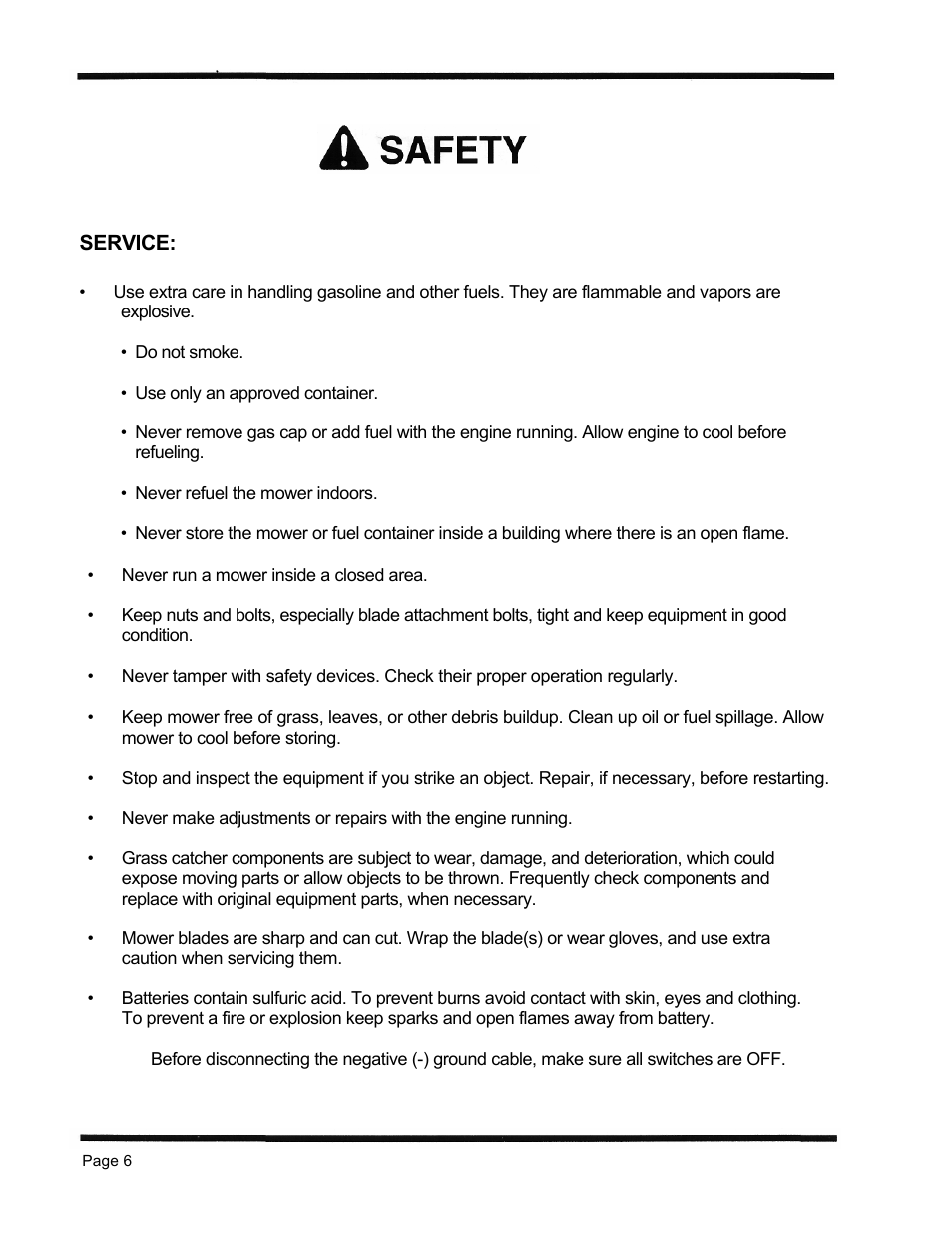 Service | Dixon 1998 User Manual | Page 9 / 39