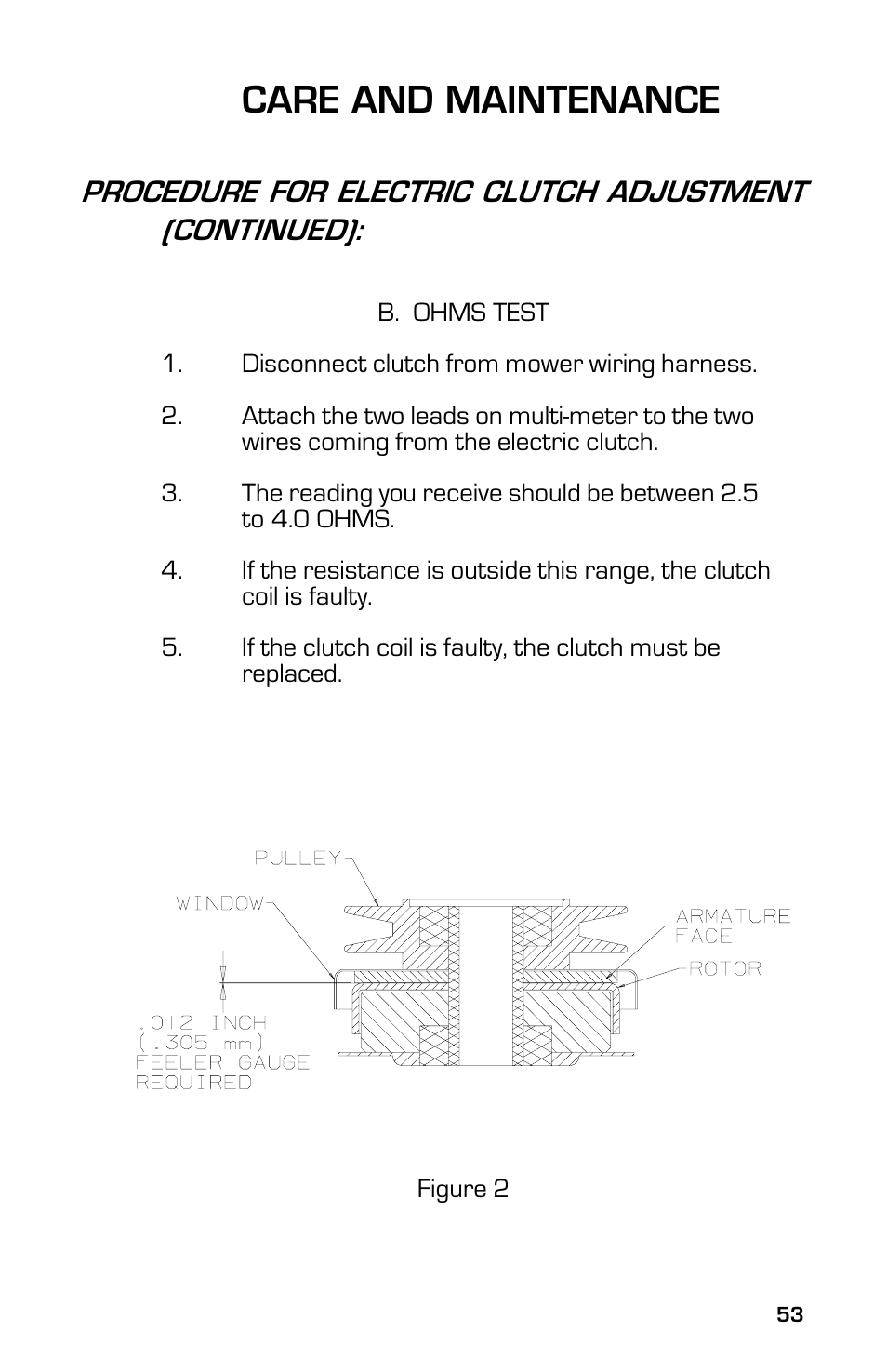 Care and maintenance | Dixon 2003 User Manual | Page 53 / 60