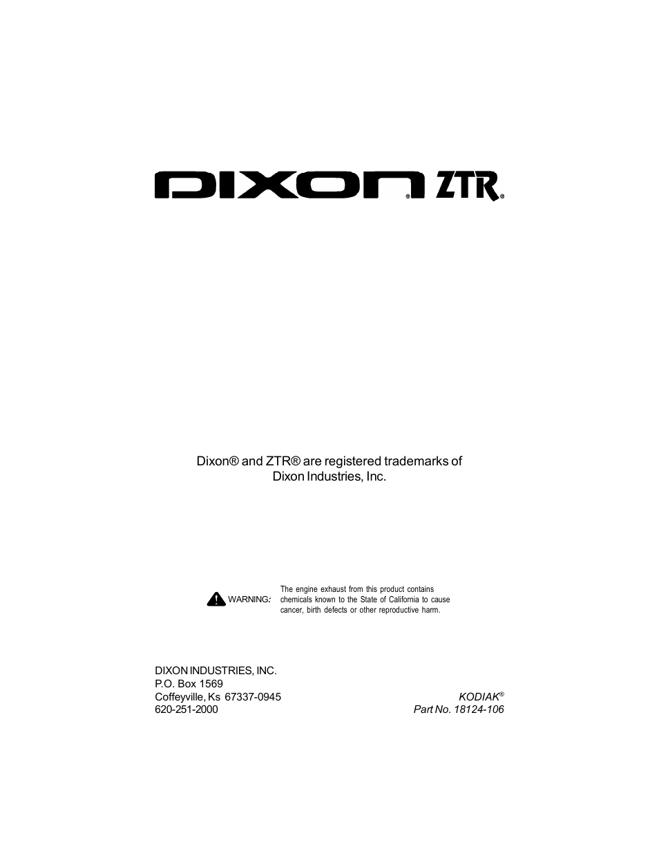 Dixon Mountain Kodiak 18124-106 User Manual | Page 52 / 52