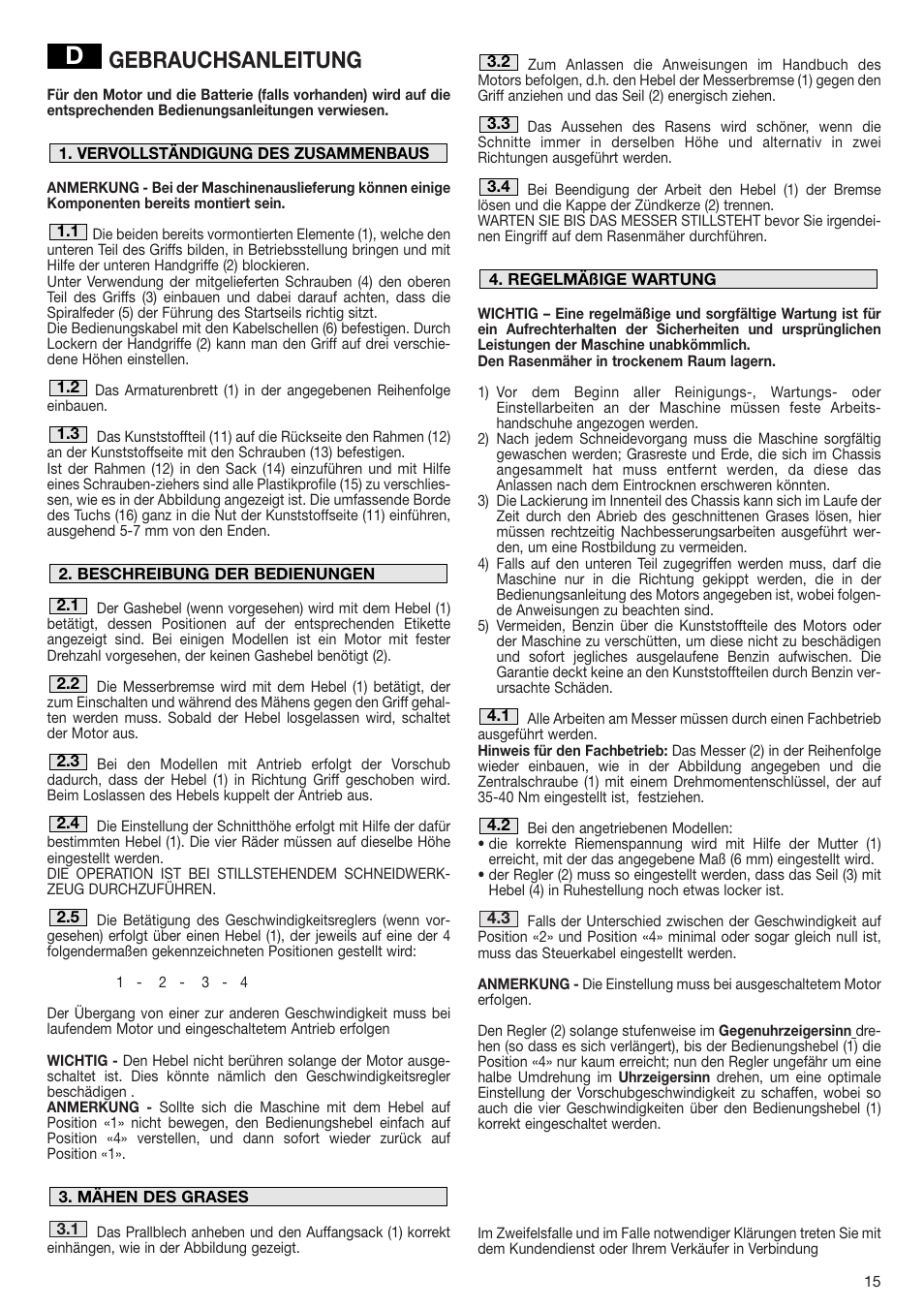 Gebrauchsanleitung | Dolmar PM-43 User Manual | Page 15 / 76