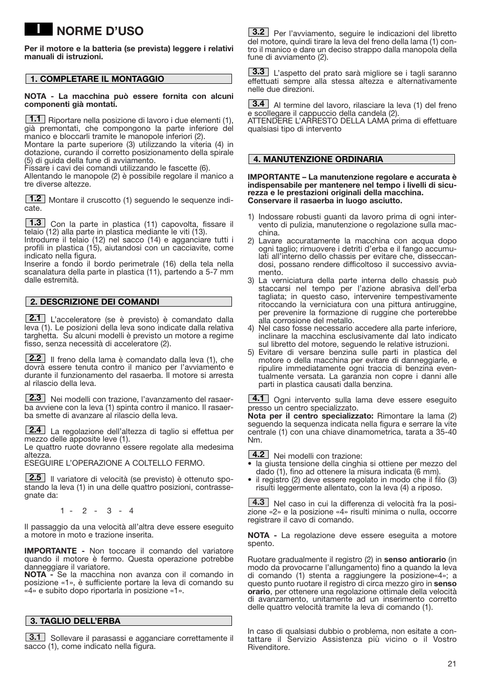 Norme d’uso | Dolmar PM-43 User Manual | Page 21 / 76