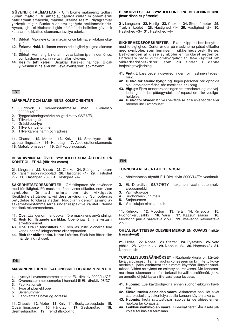 Dolmar PM-43 User Manual | Page 9 / 76