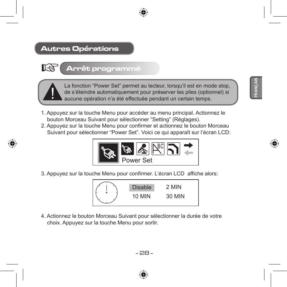 Autres opérations arrêt programmé | Curtis MPS533 User Manual | Page 100 / 185