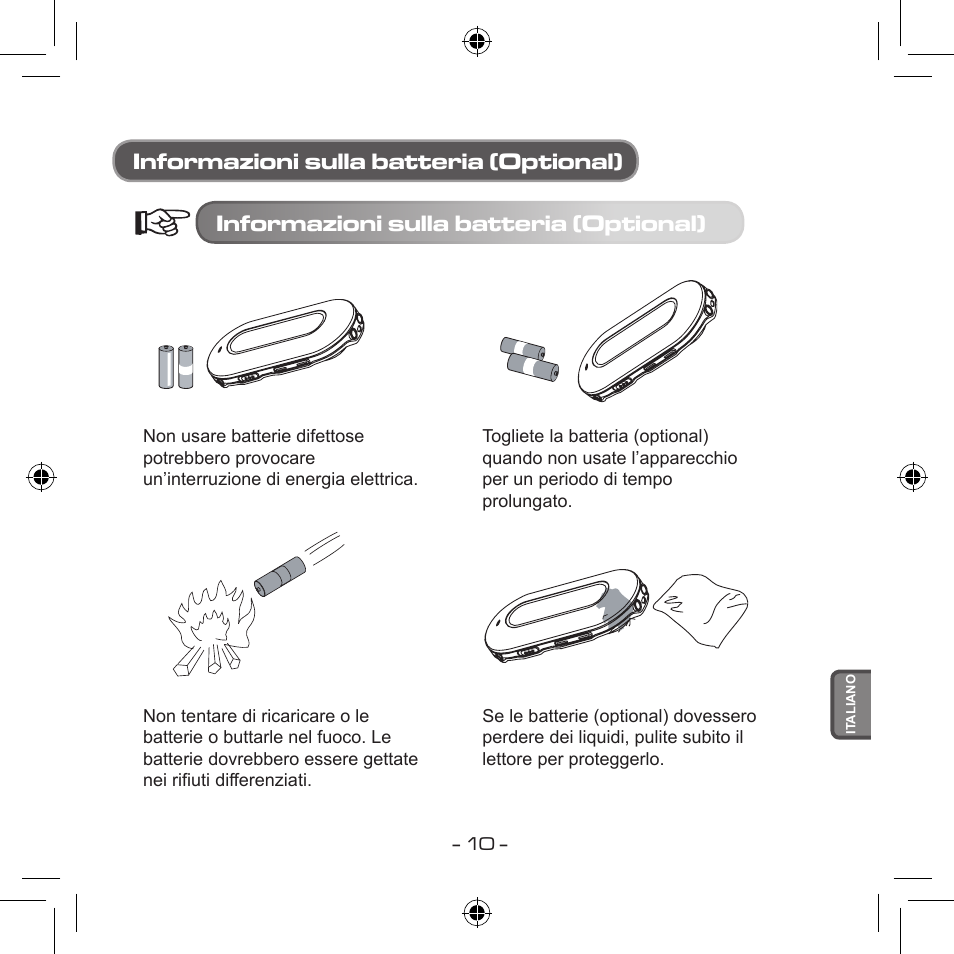 Informazioni sulla batteria (optional) | Curtis MPS533 User Manual | Page 156 / 185