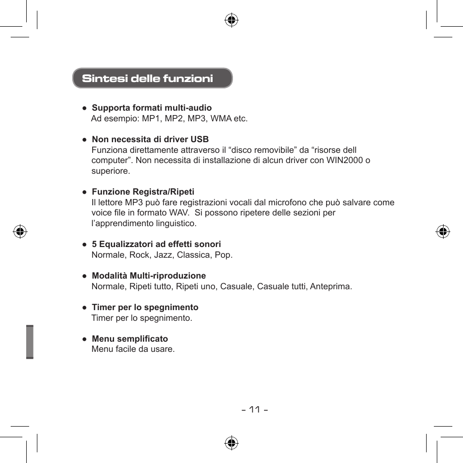 Sintesi delle funzioni | Curtis MPS533 User Manual | Page 157 / 185