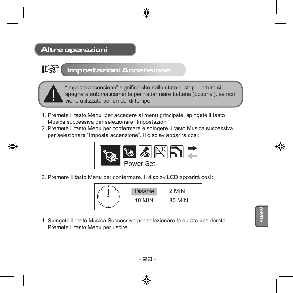 Altre operazioni impostazioni accensione | Curtis MPS533 User Manual | Page 174 / 185