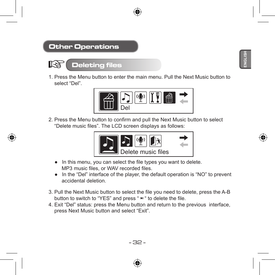 Other operations deleting files | Curtis MPS533 User Manual | Page 30 / 185