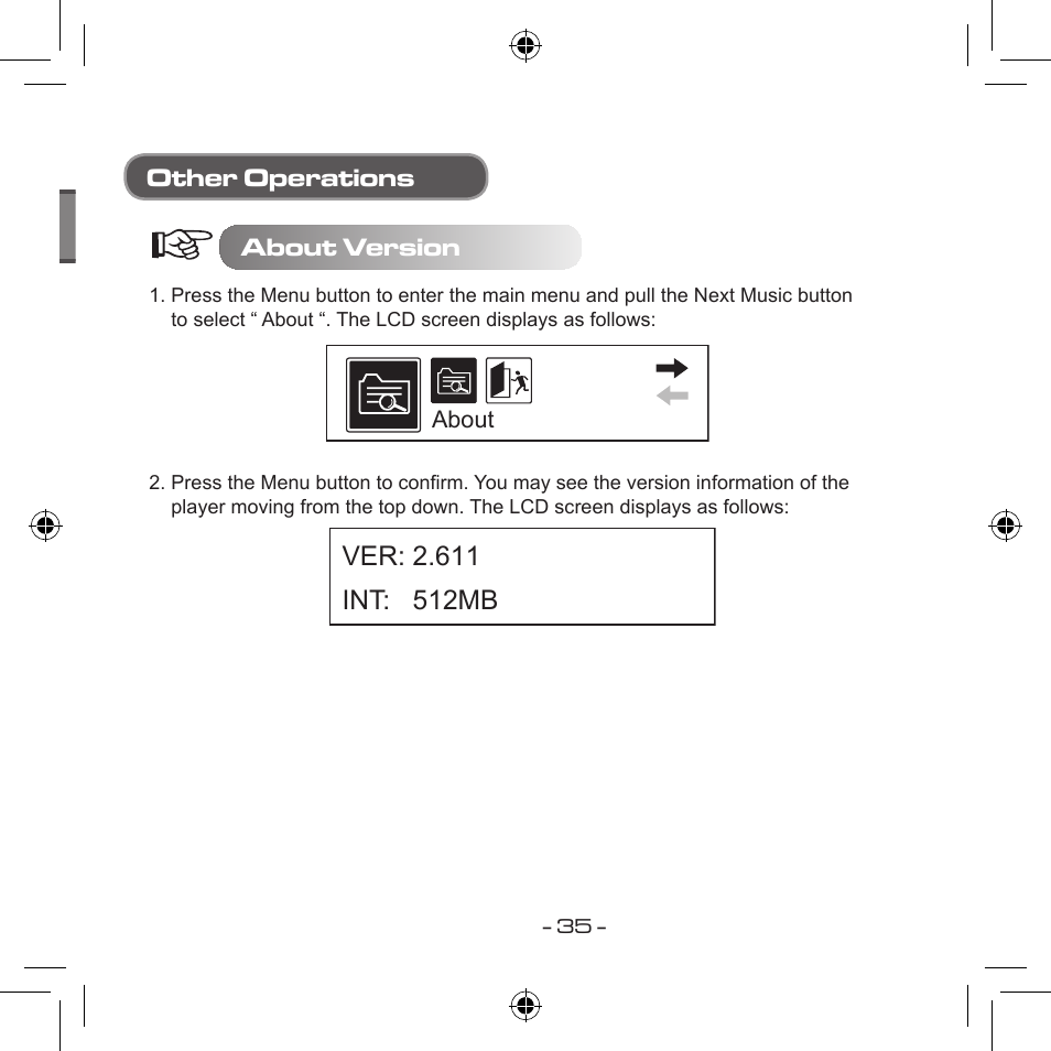 Other operations about version | Curtis MPS533 User Manual | Page 33 / 185