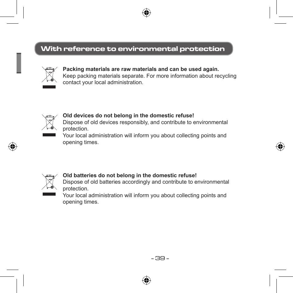 With reference to environmental protection | Curtis MPS533 User Manual | Page 37 / 185
