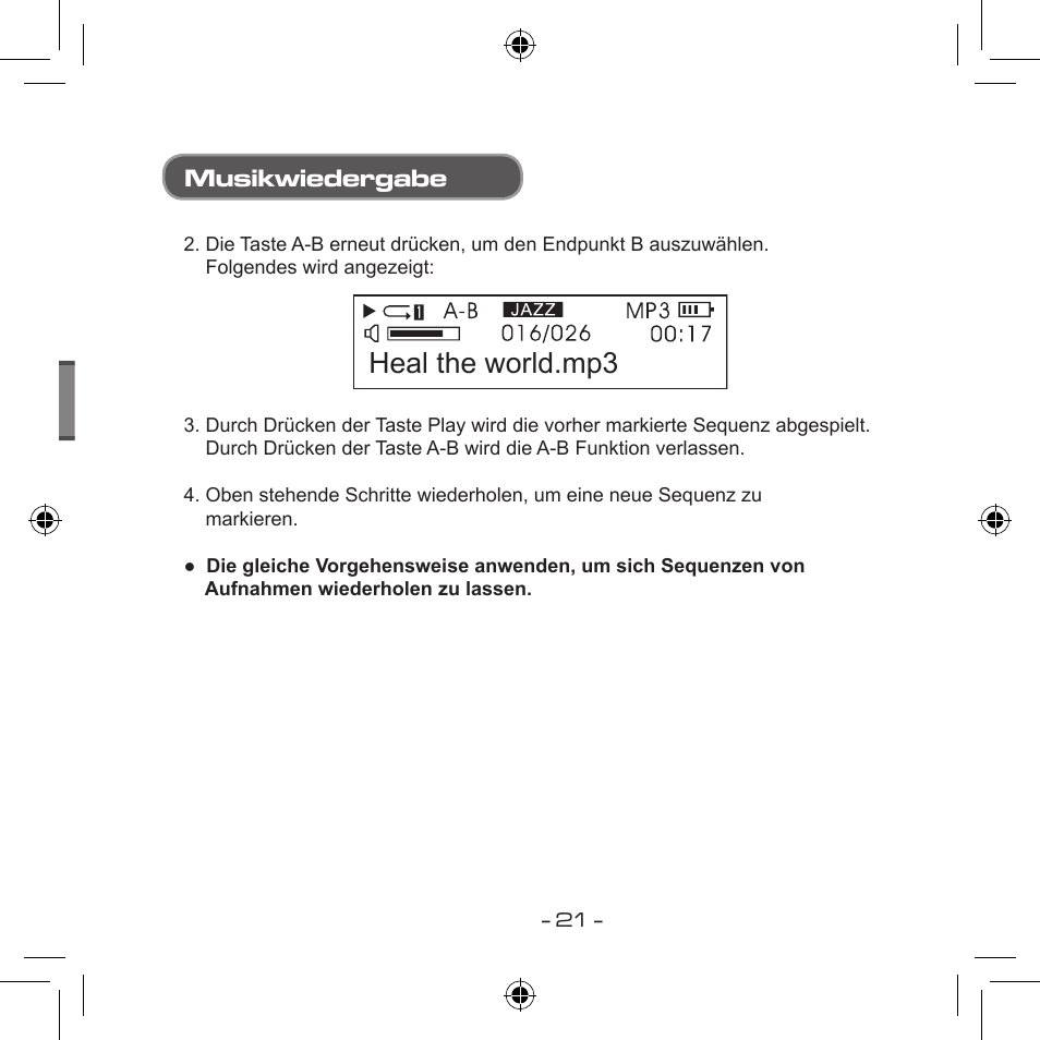 Heal the world.mp3, Musikwiedergabe | Curtis MPS533 User Manual | Page 56 / 185