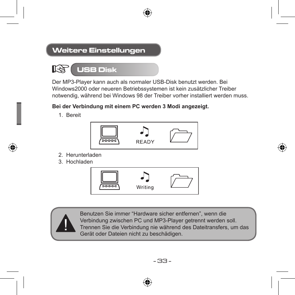 Weitere einstellungen usb disk | Curtis MPS533 User Manual | Page 68 / 185