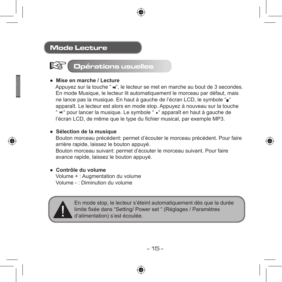 Mode lecture opérations usuelles | Curtis MPS533 User Manual | Page 87 / 185