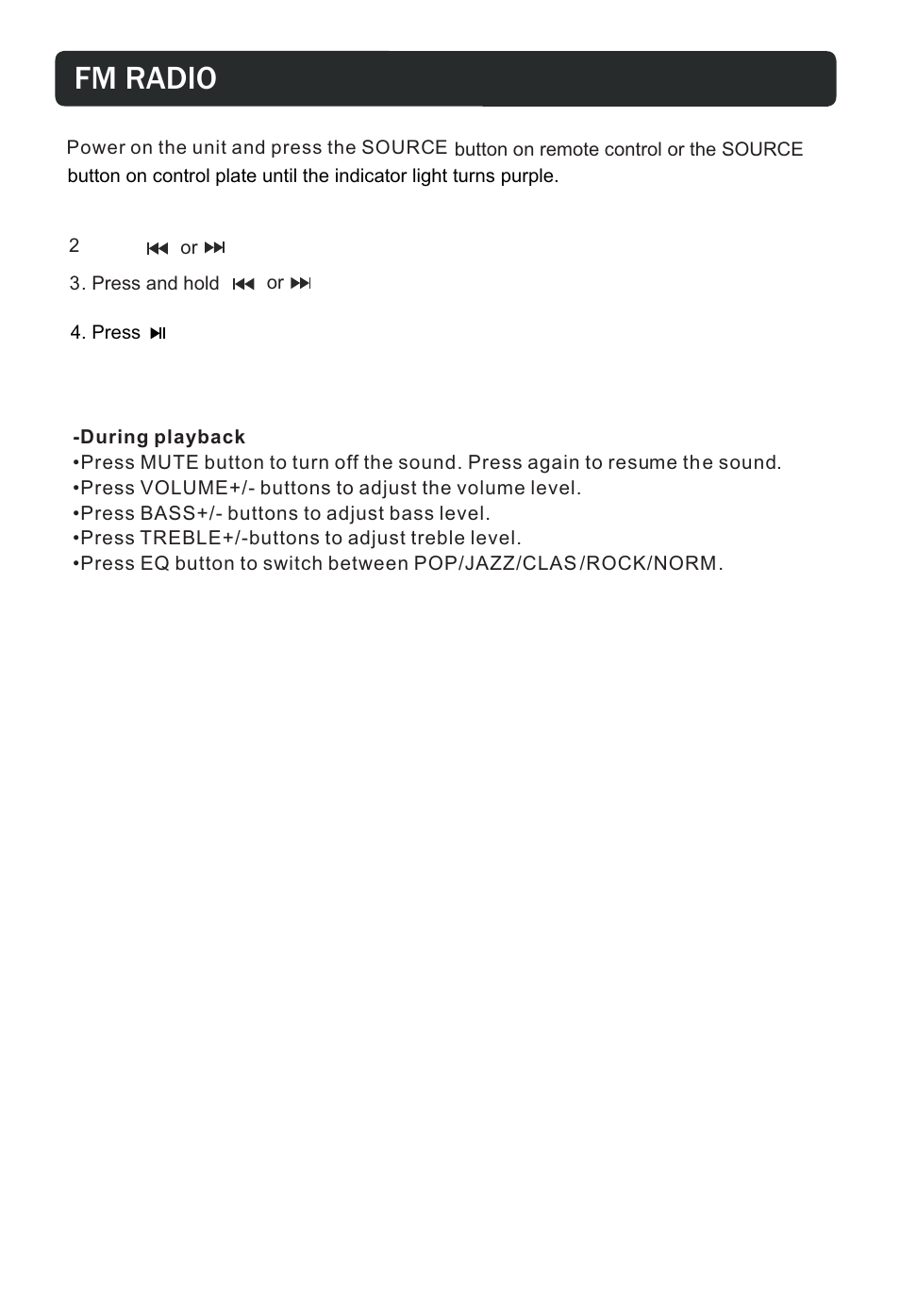 Fm radio | Curtis PSP297 User Manual | Page 8 / 15