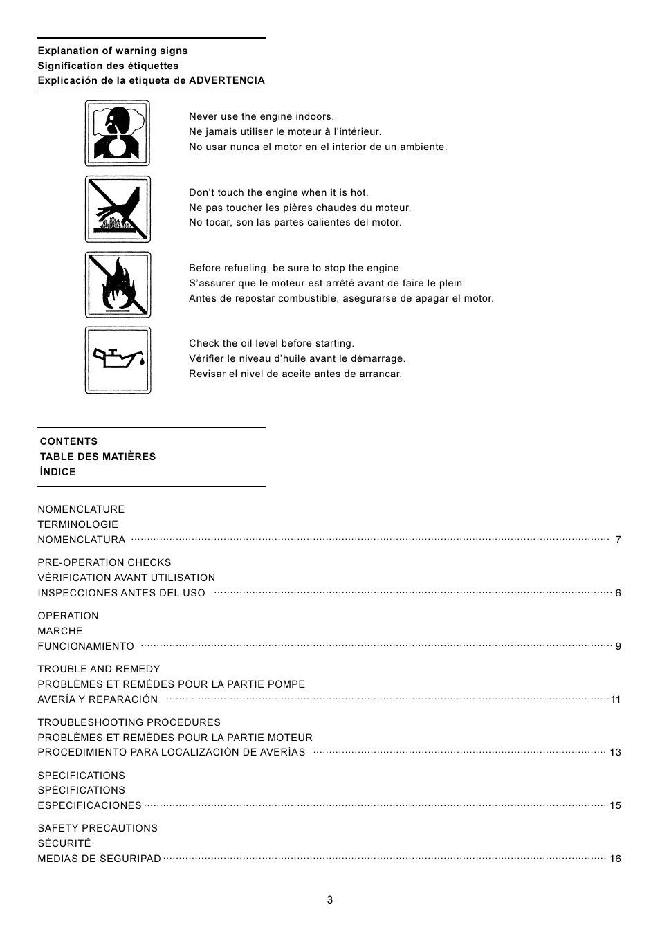 Dolmar GB GASOLINE ENGINE PUMP MP-352.4 User Manual | Page 3 / 28
