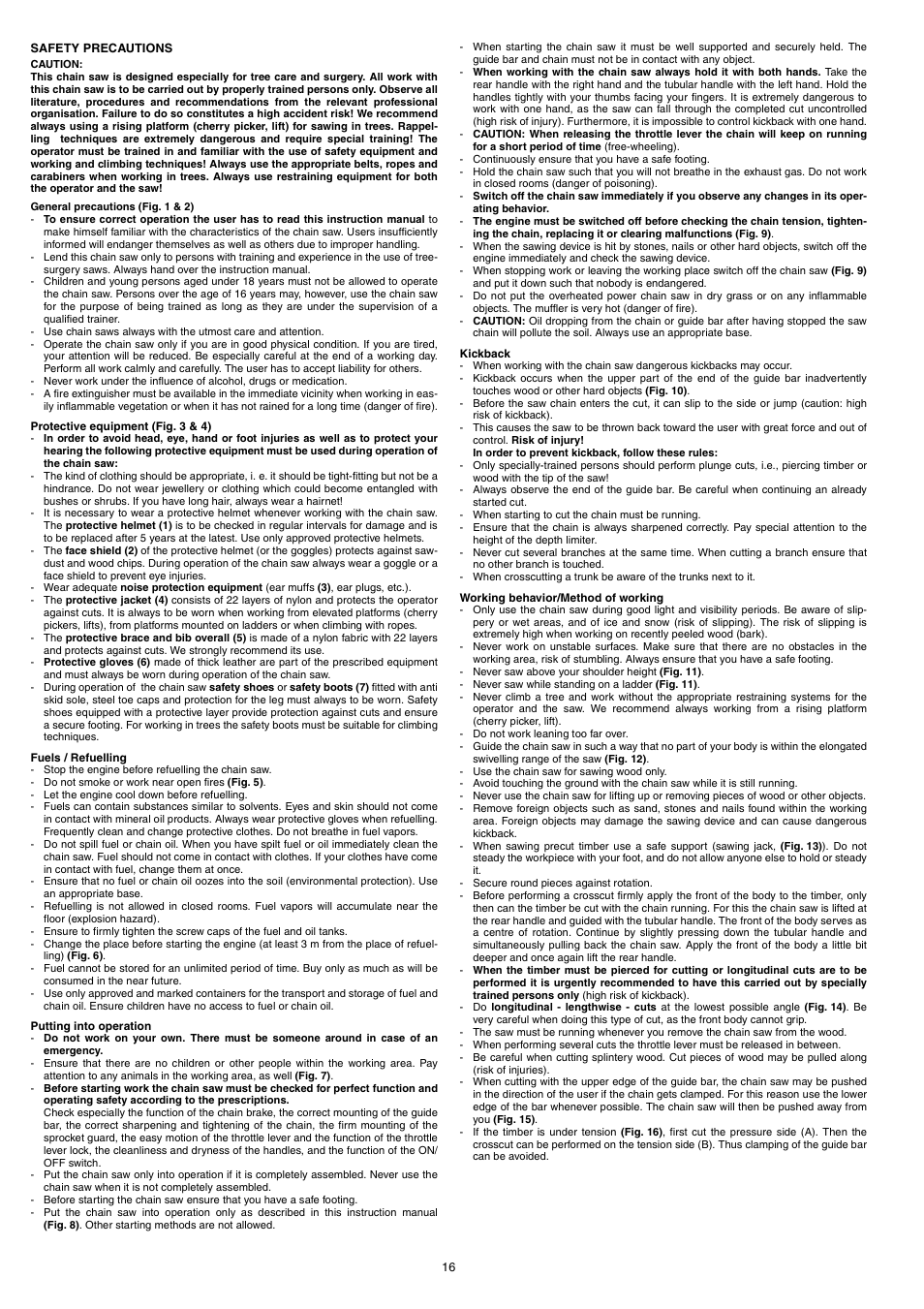 Dolmar PS-220 TH User Manual | Page 16 / 128