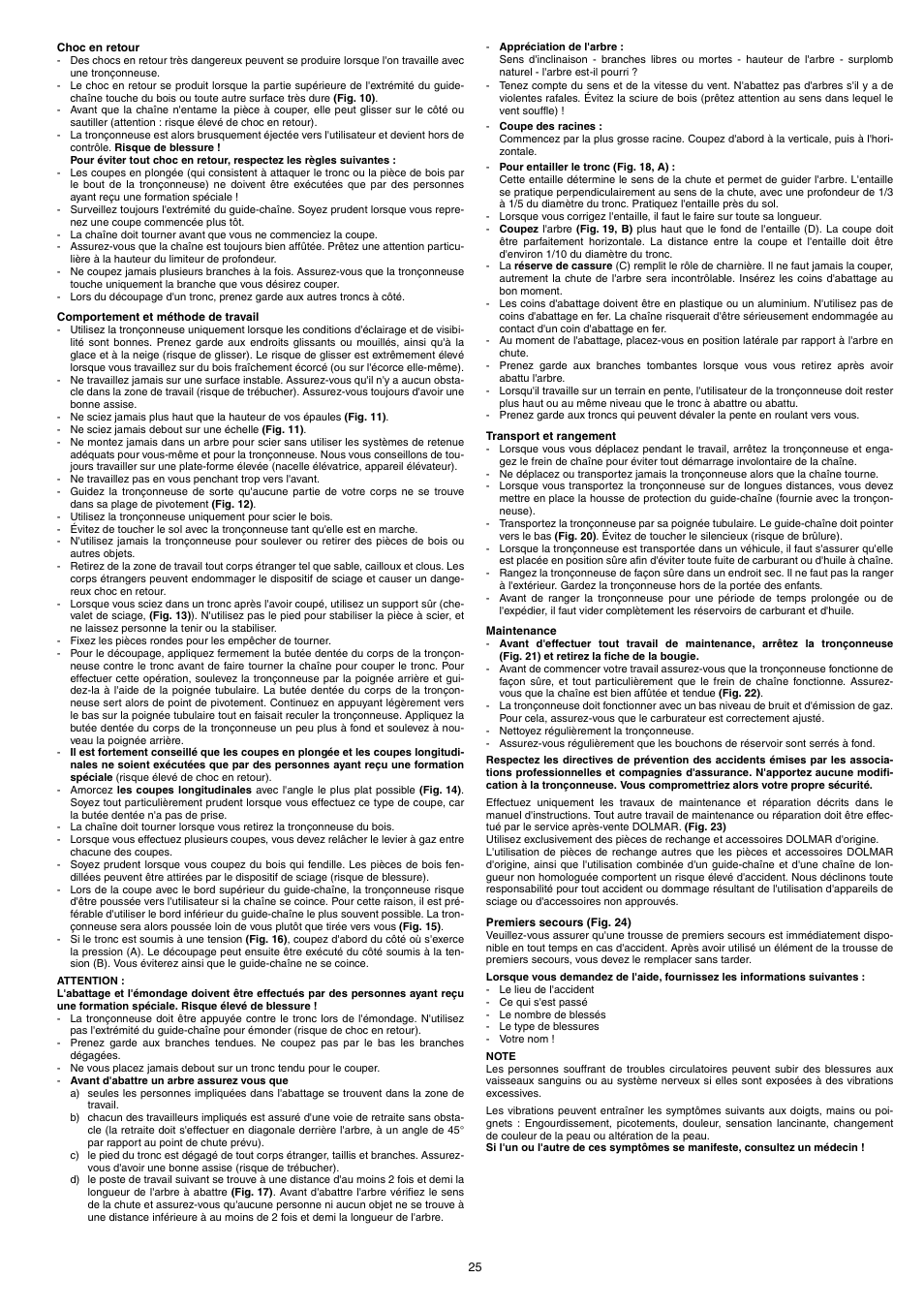 Dolmar PS-220 TH User Manual | Page 25 / 128