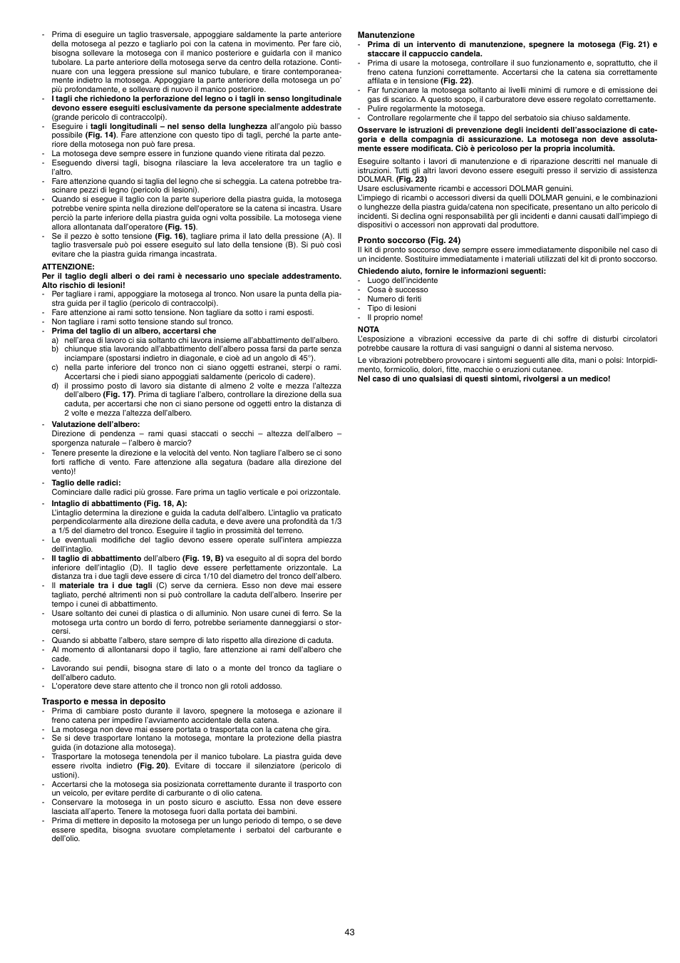 Dolmar PS-220 TH User Manual | Page 43 / 128