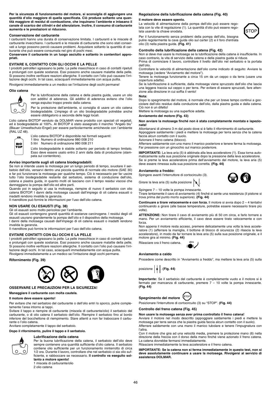 Dolmar PS-220 TH User Manual | Page 46 / 128