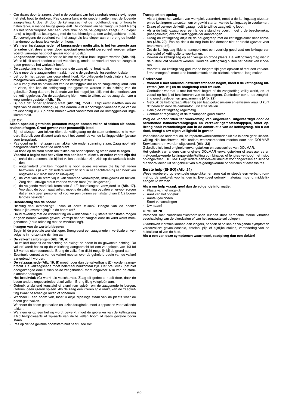 Dolmar PS-220 TH User Manual | Page 52 / 128