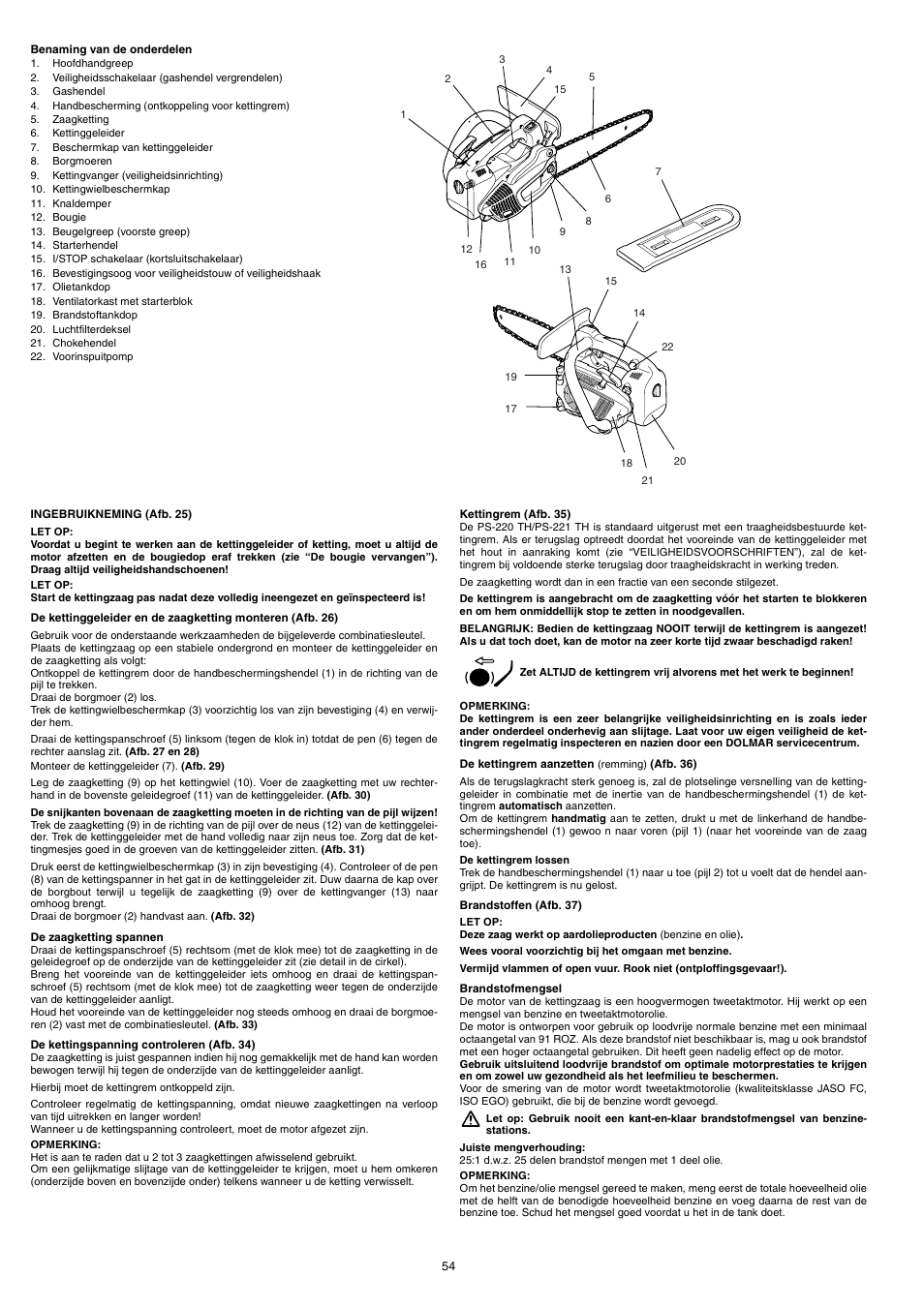 Dolmar PS-220 TH User Manual | Page 54 / 128