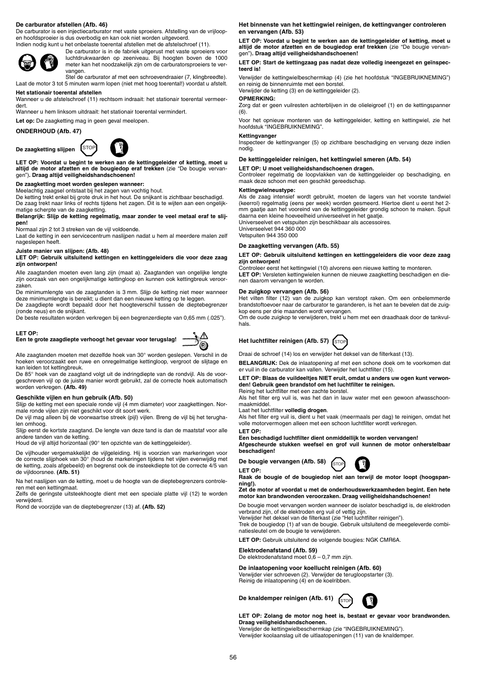 Dolmar PS-220 TH User Manual | Page 56 / 128