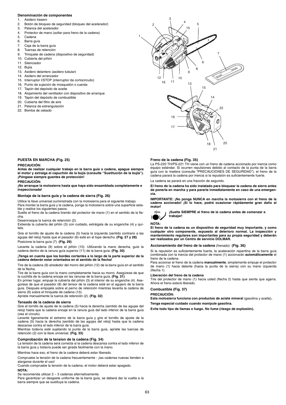 Dolmar PS-220 TH User Manual | Page 63 / 128