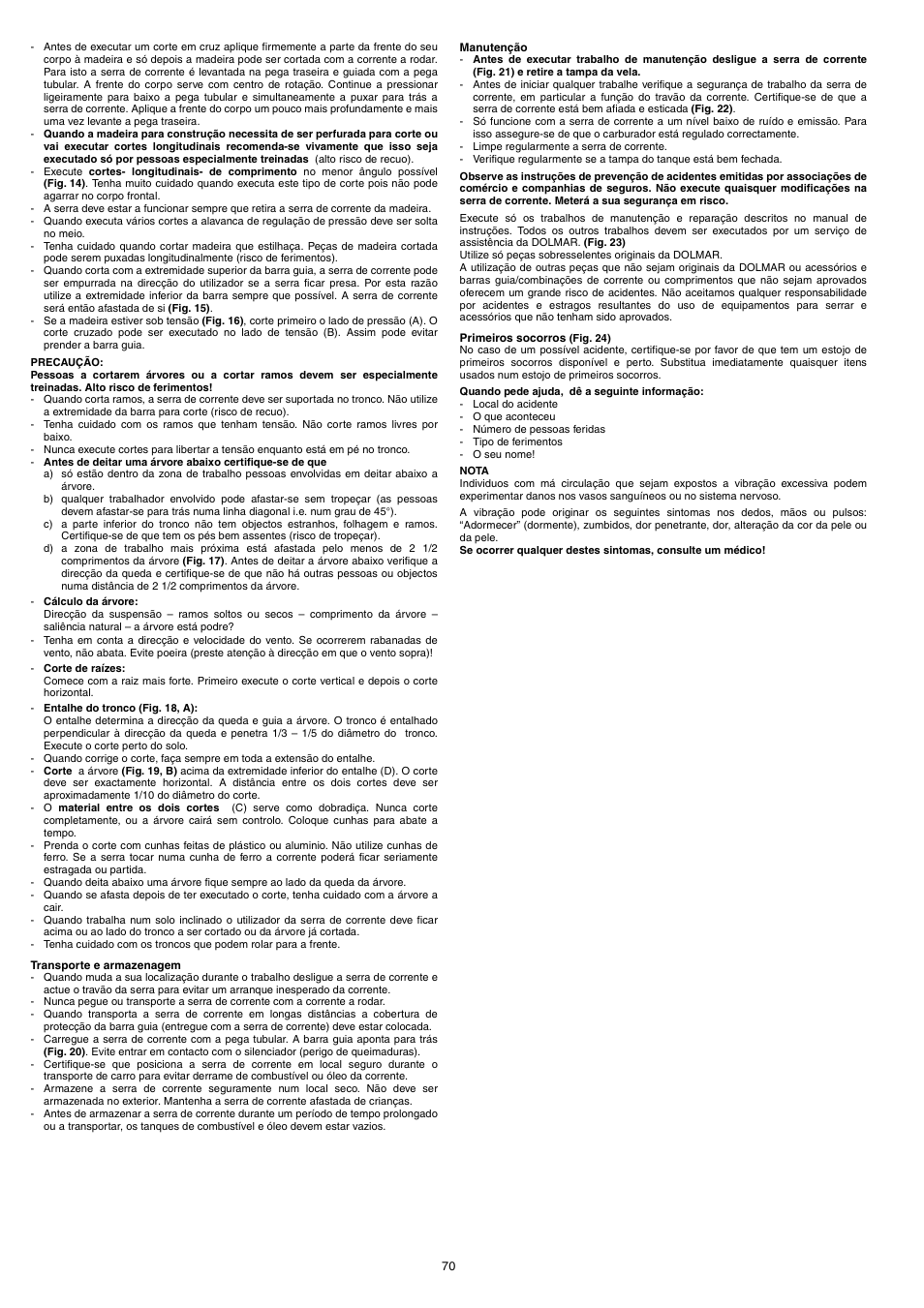 Dolmar PS-220 TH User Manual | Page 70 / 128