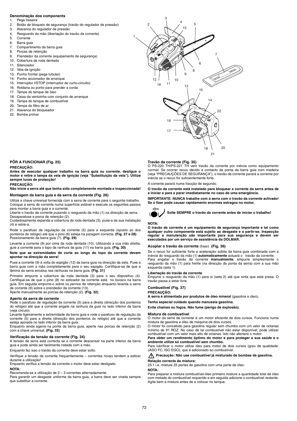 Dolmar PS-220 TH User Manual | Page 72 / 128