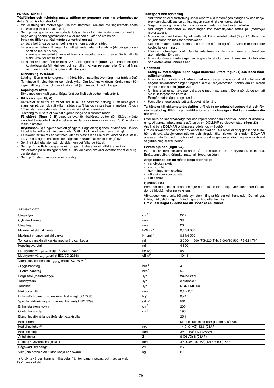 Dolmar PS-220 TH User Manual | Page 79 / 128