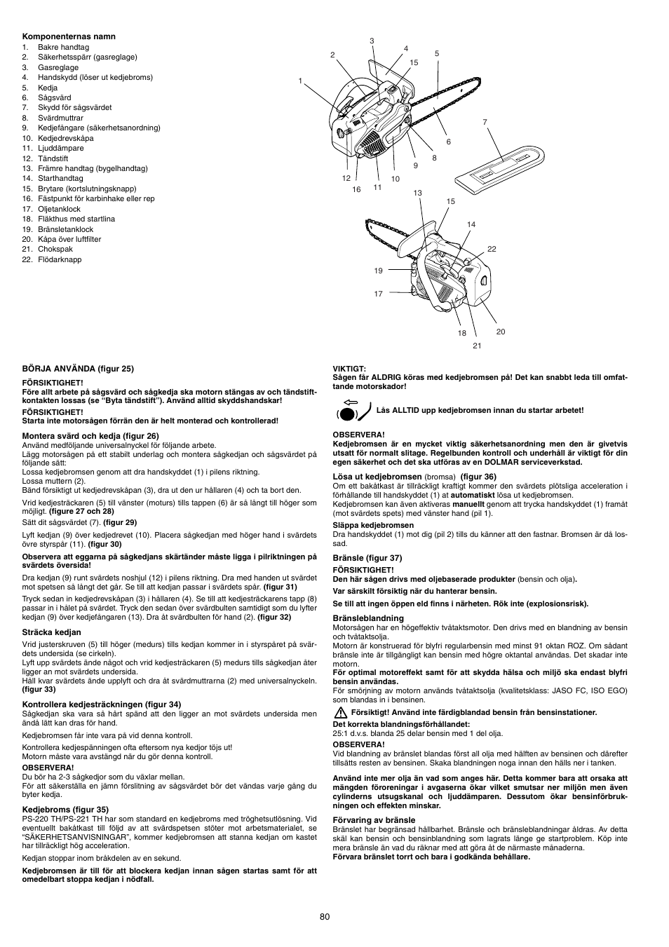 Dolmar PS-220 TH User Manual | Page 80 / 128