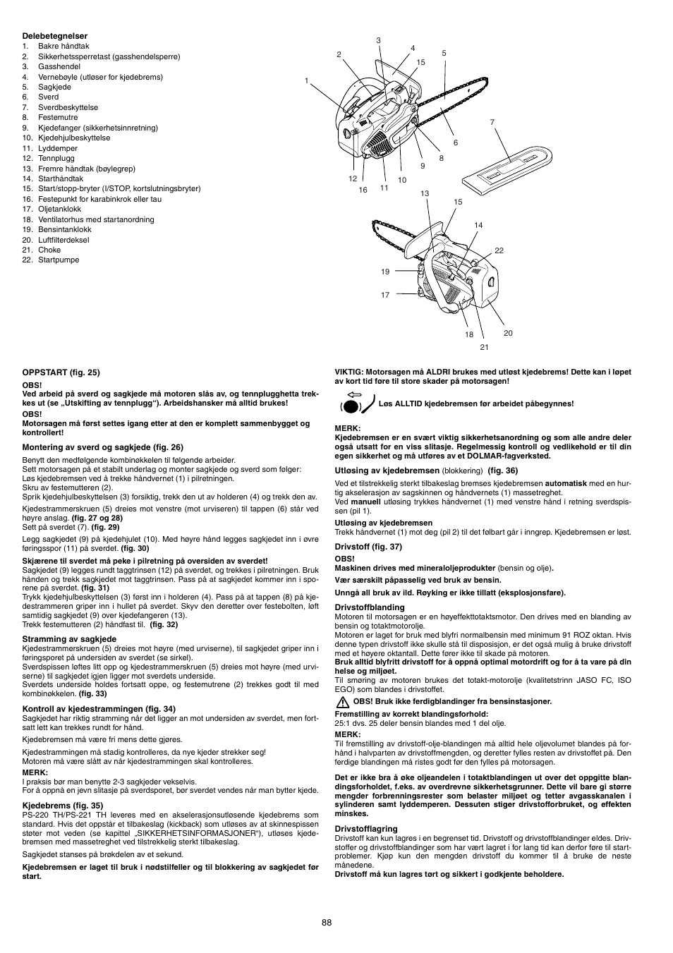 Dolmar PS-220 TH User Manual | Page 88 / 128