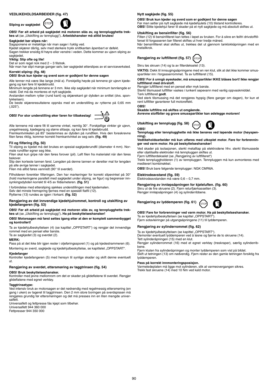 Dolmar PS-220 TH User Manual | Page 90 / 128