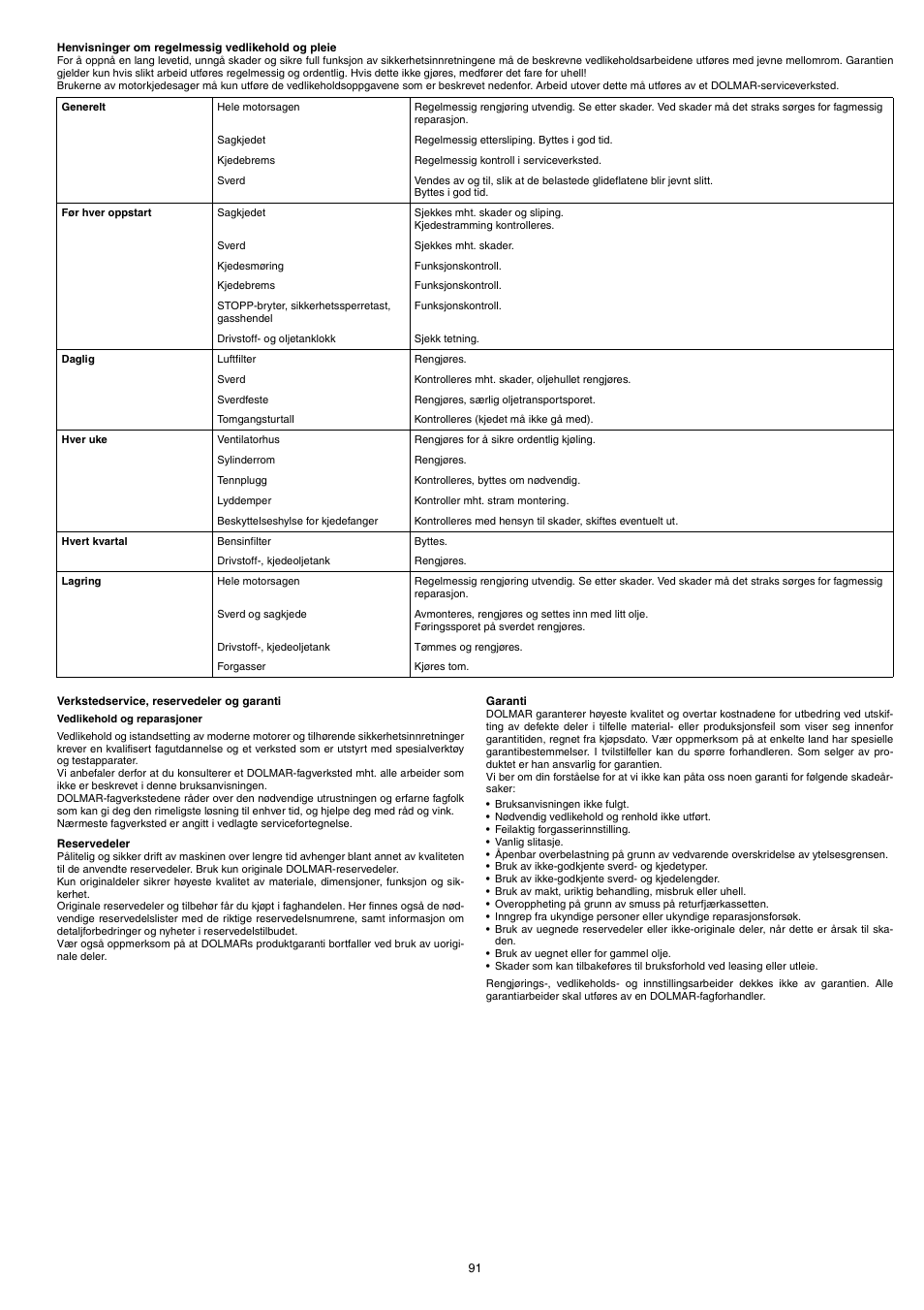 Dolmar PS-220 TH User Manual | Page 91 / 128