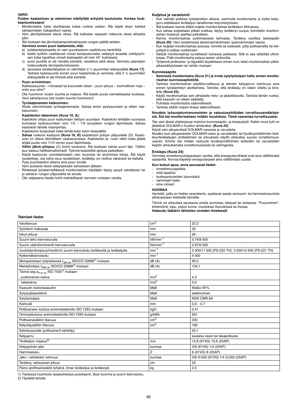 Dolmar PS-220 TH User Manual | Page 95 / 128