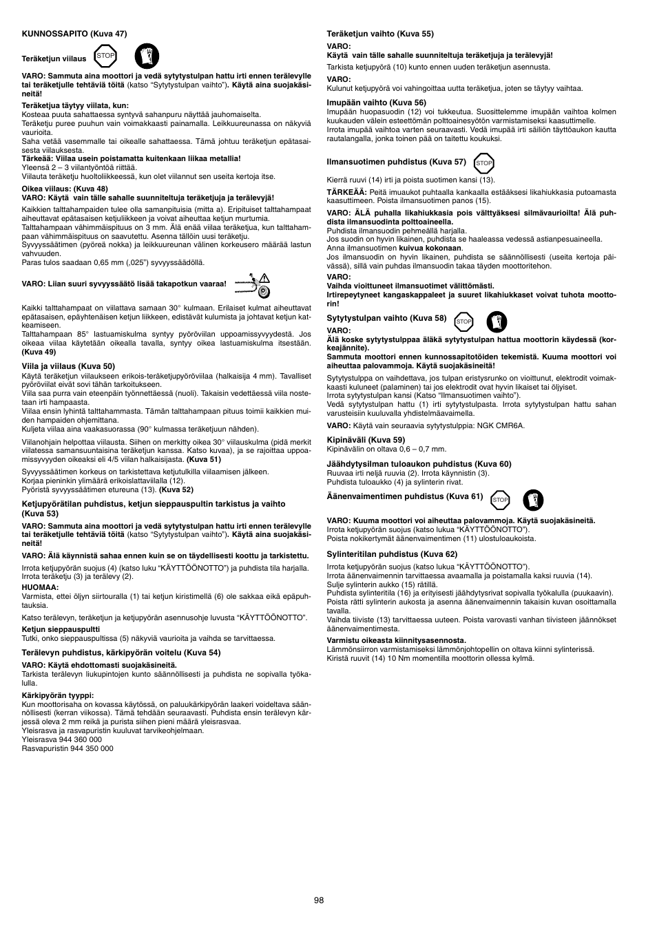 Dolmar PS-220 TH User Manual | Page 98 / 128