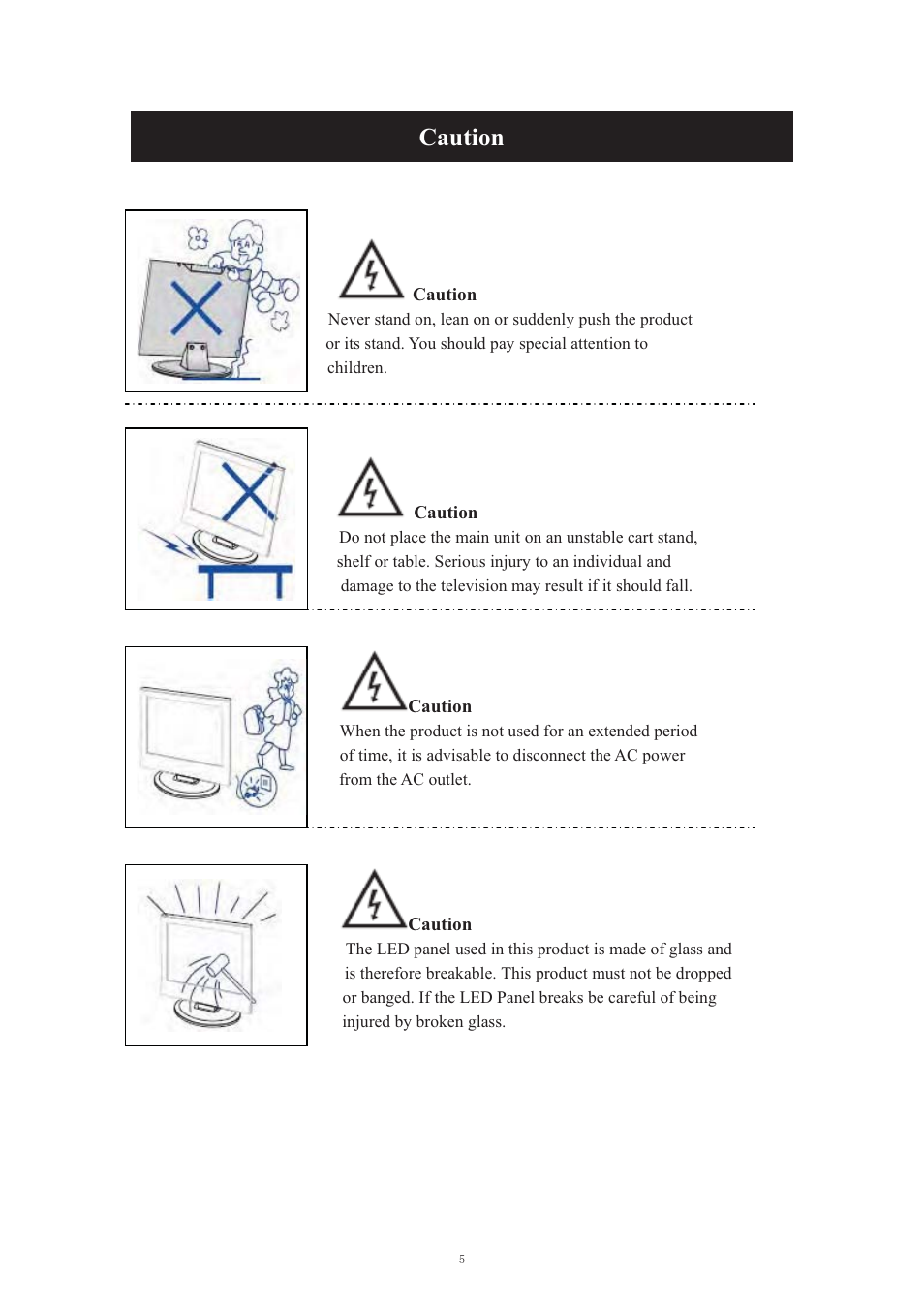 Caution | Curtis PLDED3273-UK User Manual | Page 6 / 35