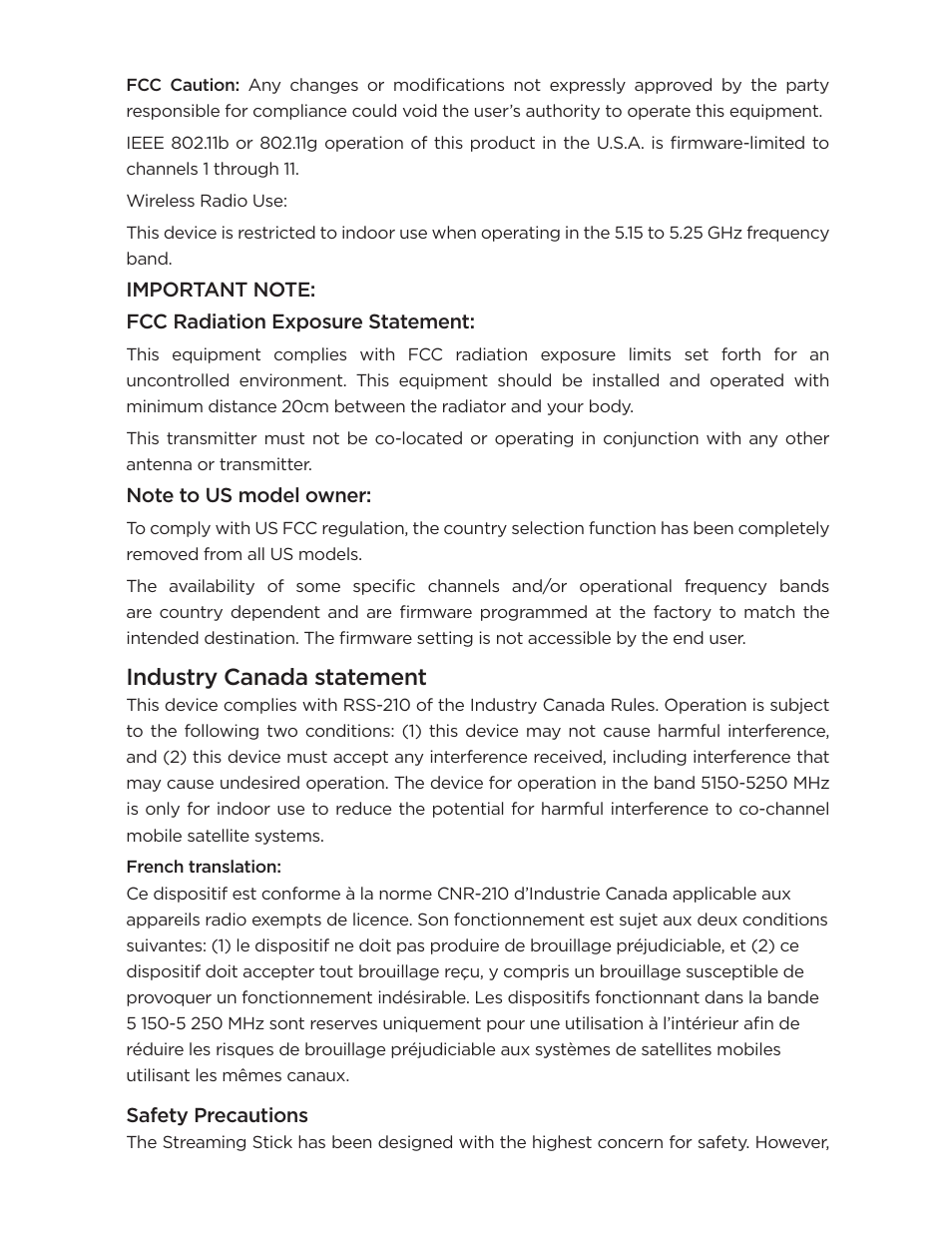 Industry canada statement | Curtis PLDED5030A-RK User Manual | Page 32 / 33