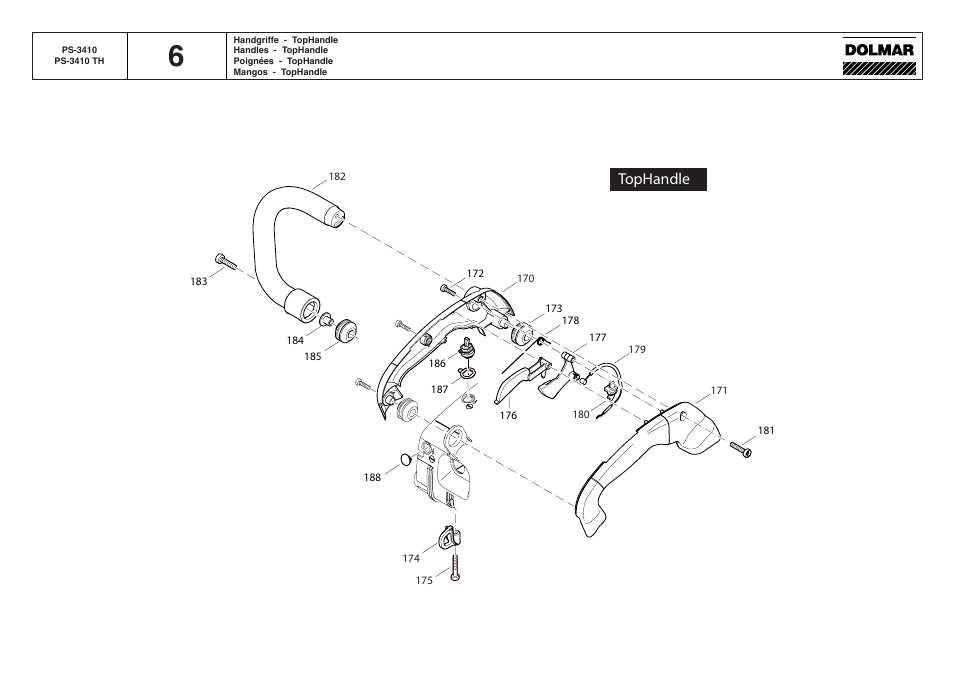 Tophandle | Dolmar PS-3410 TH User Manual | Page 14 / 22