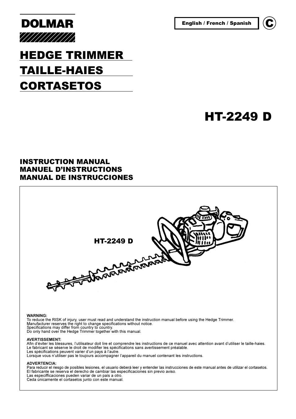 Dolmar HT-2249 D User Manual | 48 pages